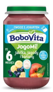 BoboVita JogoMi! Jablka jagody i banany z jogurtem